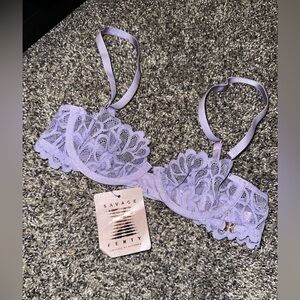 Savage X Fenty Lavender Lace Bralette 32A